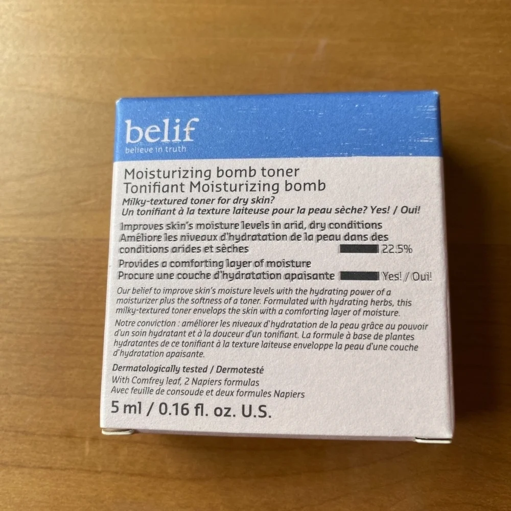 belif Moisturizing Bomb Toner - Blue & White Box